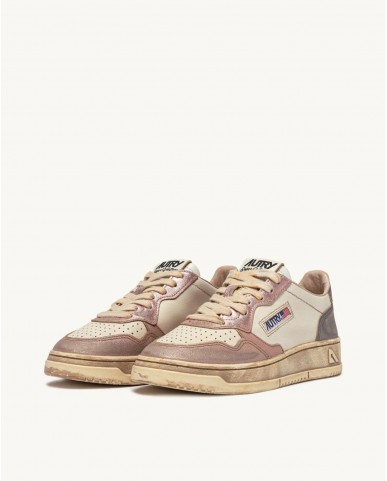 Autry - Scarpa Medalist Supervintage Pelle Rosa/Grigia Donna AVLW MT06 CON