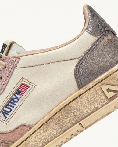 Autry - Medalist Supervintage Pink/Gray Leather Women's Shoe AVLW MT06 CON