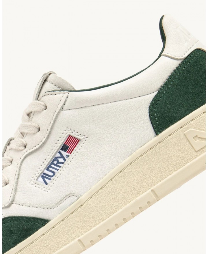 Autry - Medalist Soft Leather/Suede White/Green Men's Shoe AULM GS42 CON