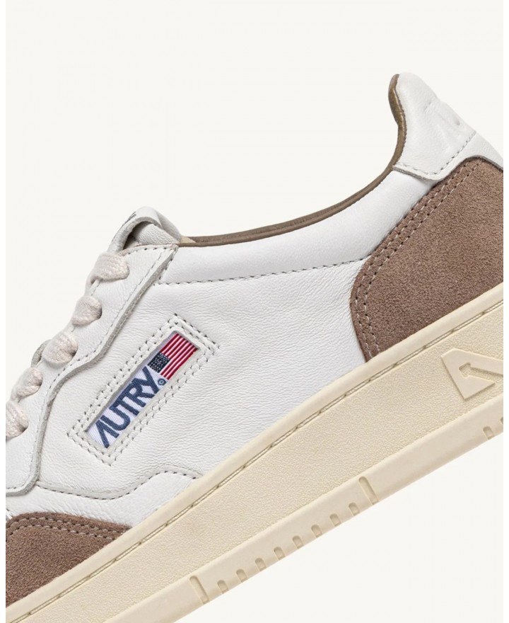 Autry - Scarpa Medalist Pelle Morbida/Suede Bianca/Tabacco Uomo AULM GS43 CON