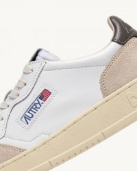 Autry - Scarpa Medalist Pelle/Suede Bianca/Antracite Uomo AULM LS01 CON