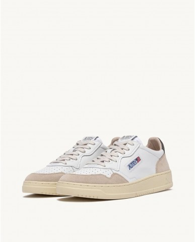 Autry - Scarpa Medalist Pelle/Suede Bianca/Antracite Uomo AULM LS01 CON
