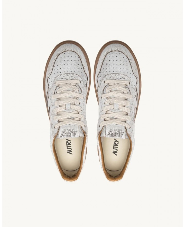 Autry - Men's Medalist Suede Cracked White Shoe AULM RA02 CON