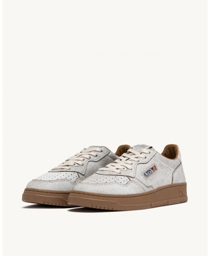 Autry - Scarpa Medalist Suede Craccata Bianca Uomo AULM RA02 CON
