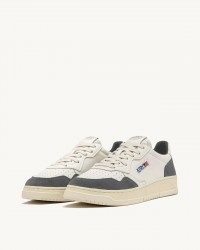 Autry - Scarpa Medalist Pelle Morbida/Suede Bianca/Antracite Donna AULW GS45 CON