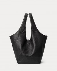 Polo Ralph Lauren - Borsa Tote Pelle Martellata Nera 428938031019 I25