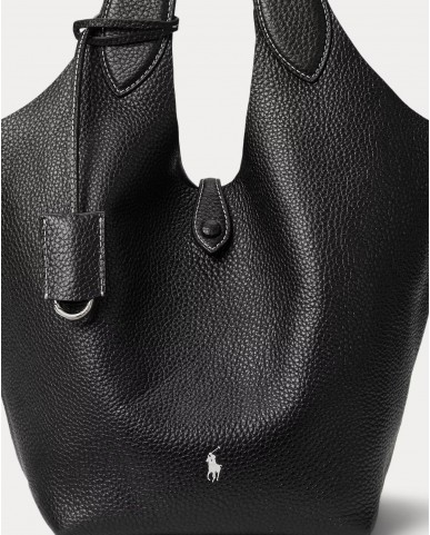 Polo Ralph Lauren - Borsa Tote Pelle Martellata Nera 428938031019 I25