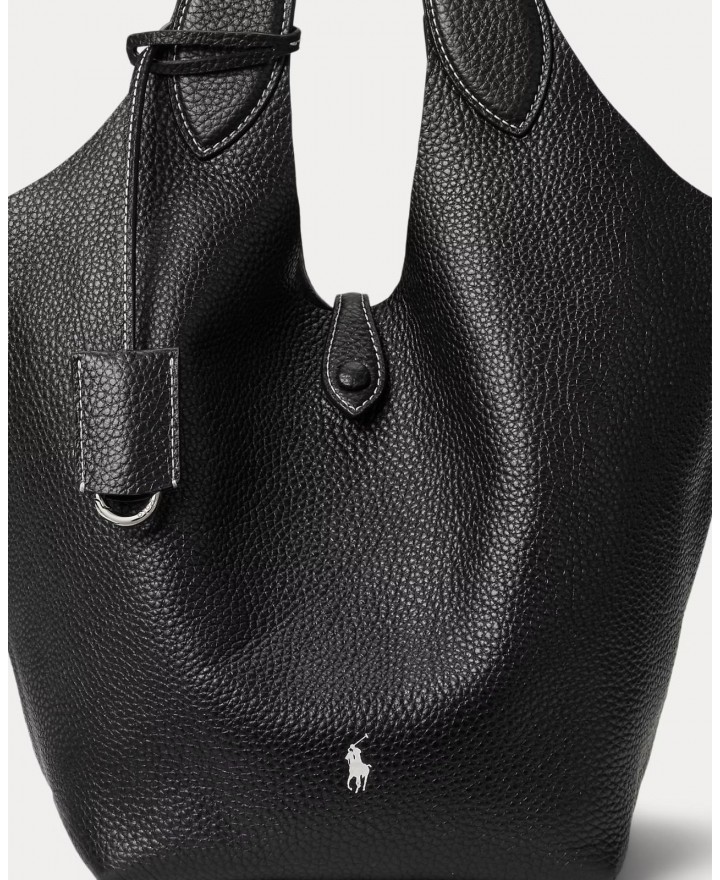 Polo Ralph Lauren - Borsa Tote Pelle Martellata Nera 428938031019 I25