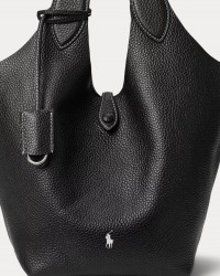 Polo Ralph Lauren - Borsa Tote Pelle Martellata Nera 428938031019 I25