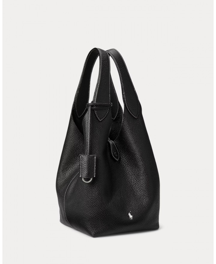 Polo Ralph Lauren - Borsa Tote Pelle Martellata Nera 428938031019 I25
