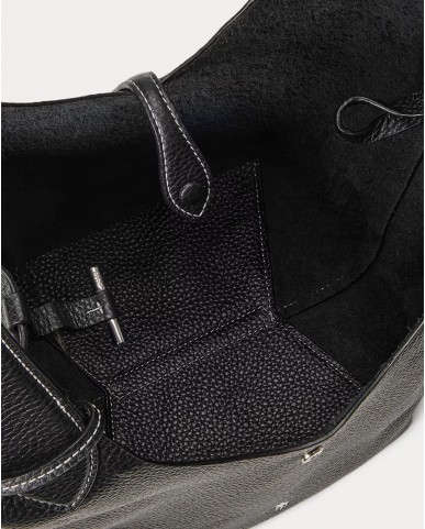 Polo Ralph Lauren - Borsa Tote Pelle Martellata Nera 428938031019 I25