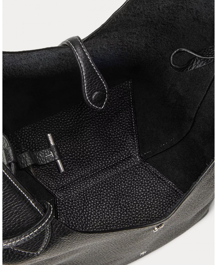 Polo Ralph Lauren - Borsa Tote Pelle Martellata Nera 428938031019 I25