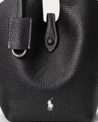 Polo Ralph Lauren - Borsa Mini Tote Pelle Martellata Nera 428944657013 I25