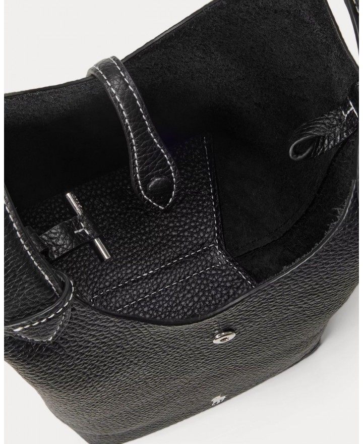 Polo Ralph Lauren - Borsa Mini Tote Pelle Martellata Nera 428944657013 I25