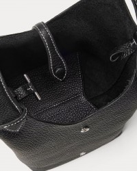 Polo Ralph Lauren - Borsa Mini Tote Pelle Martellata Nera 428944657013 I25