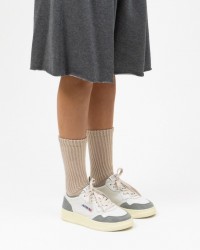 Autry - Women's Medalist Soft Leather/Suede White/Grey Shoe AULW GS37 CON