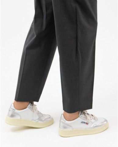 Autry - Scarpa Medalist Pelle Bicolor Laminata Argento Donna AULW WB18 CON