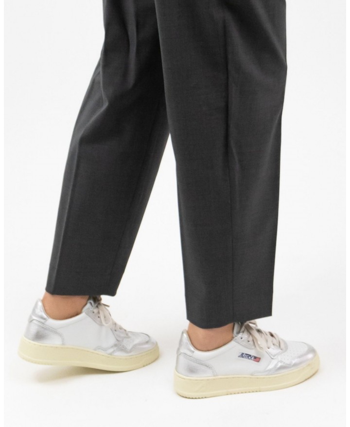 Autry - Women's Medalist Leather Bicolor Laminated Silver Shoe AULW WB18 CON