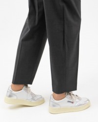 Autry - Scarpa Medalist Pelle Bicolor Laminata Argento Donna AULW WB18 CON