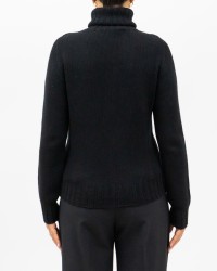 Aragona - Women's Black Cashmere Turtleneck Sweater D3232TF 101 NERO I25