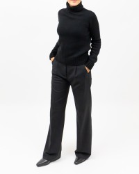 Aragona - Women's Black Cashmere Turtleneck Sweater D3232TF 101 NERO I25