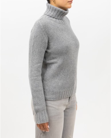 Aragona - Maglia Dolcevita Cashmere Grigio Donna D3232TF 102 PERLA I25