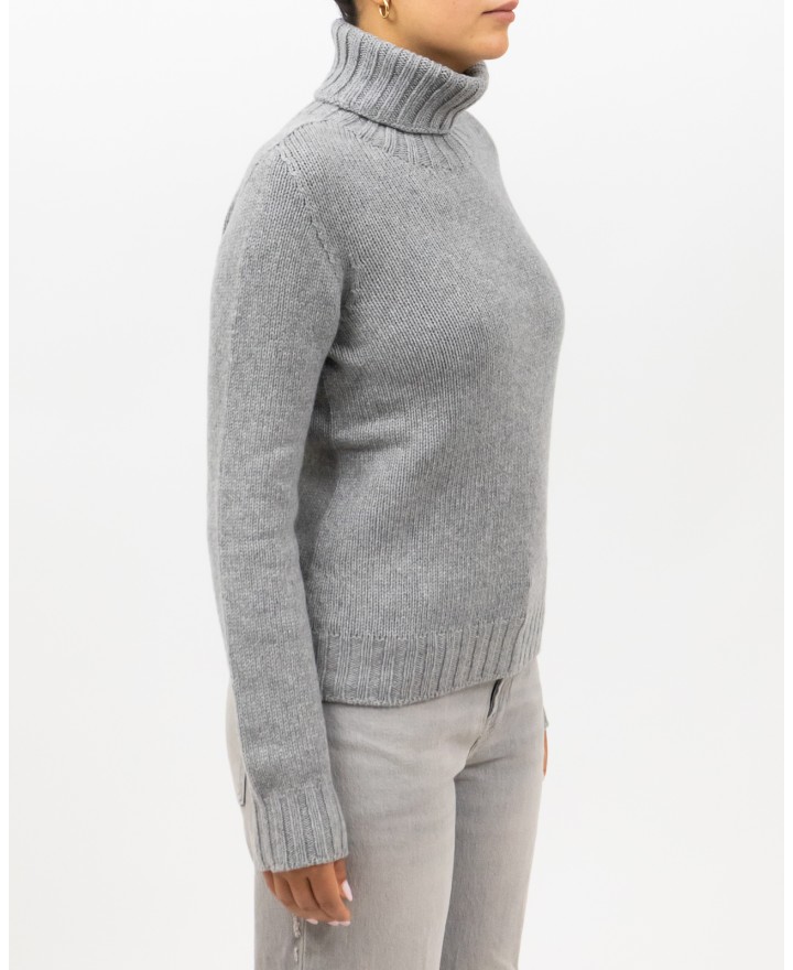 Aragona - Maglia Dolcevita Cashmere Grigio Donna D3232TF 102 PERLA I25