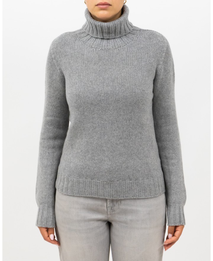 Aragona - Maglia Dolcevita Cashmere Grigio Donna D3232TF 102 PERLA I25