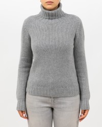 Aragona - Maglia Dolcevita Cashmere Grigio Donna D3232TF 102 PERLA I25