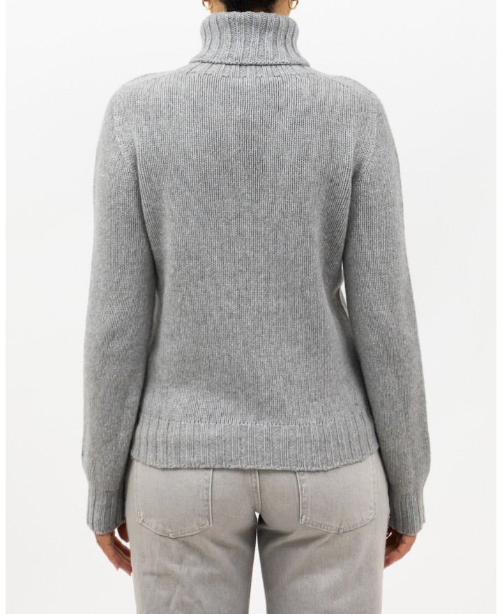 Aragona - Maglia Dolcevita Cashmere Grigio Donna D3232TF 102 PERLA I25