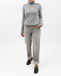 Aragona - Maglia Dolcevita Cashmere Grigio Donna D3232TF 102 PERLA I25