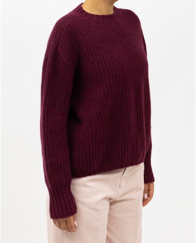 Aragona - Maglia Girocollo Cashmere Bordeaux Donna D3234TF 162 BORDEAUX I25