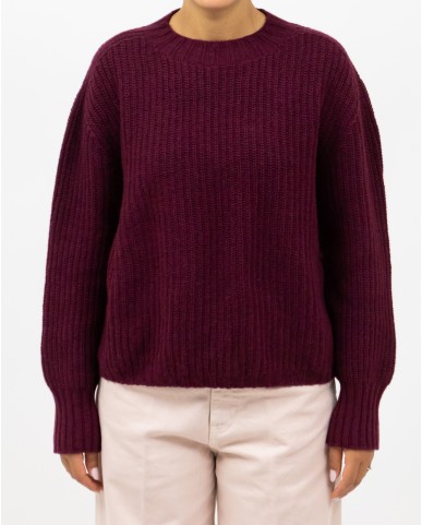 Aragona - Maglia Girocollo Cashmere Bordeaux Donna D3234TF 162 BORDEAUX I25
