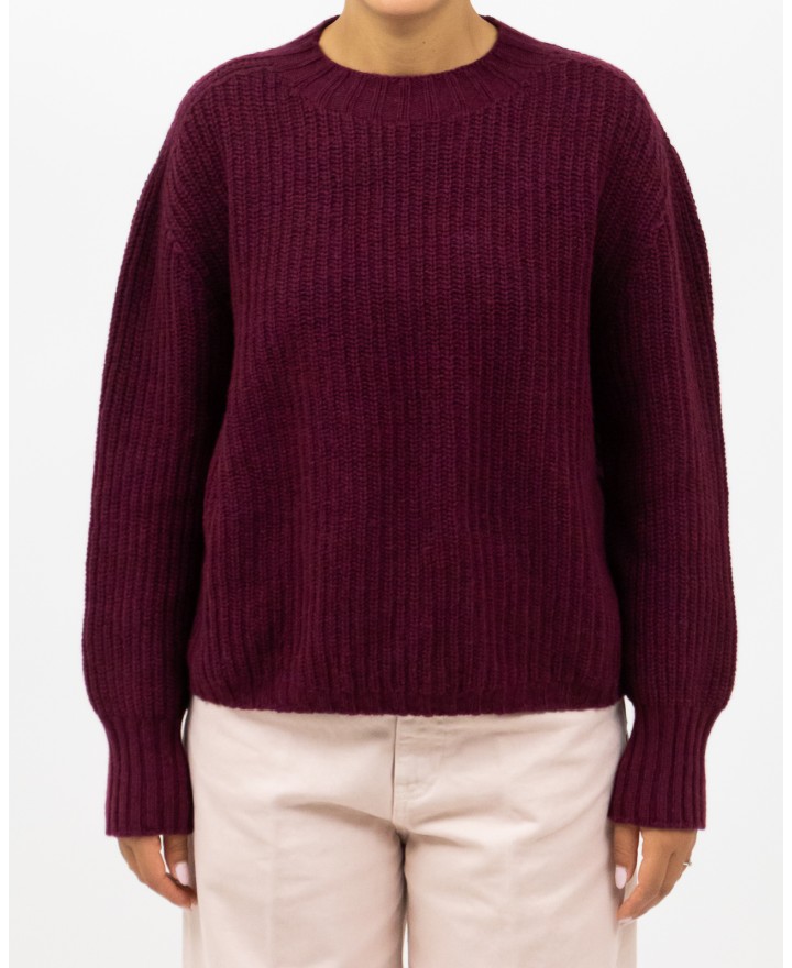 Aragona - Maglia Girocollo Cashmere Bordeaux Donna D3234TF 162 BORDEAUX I25