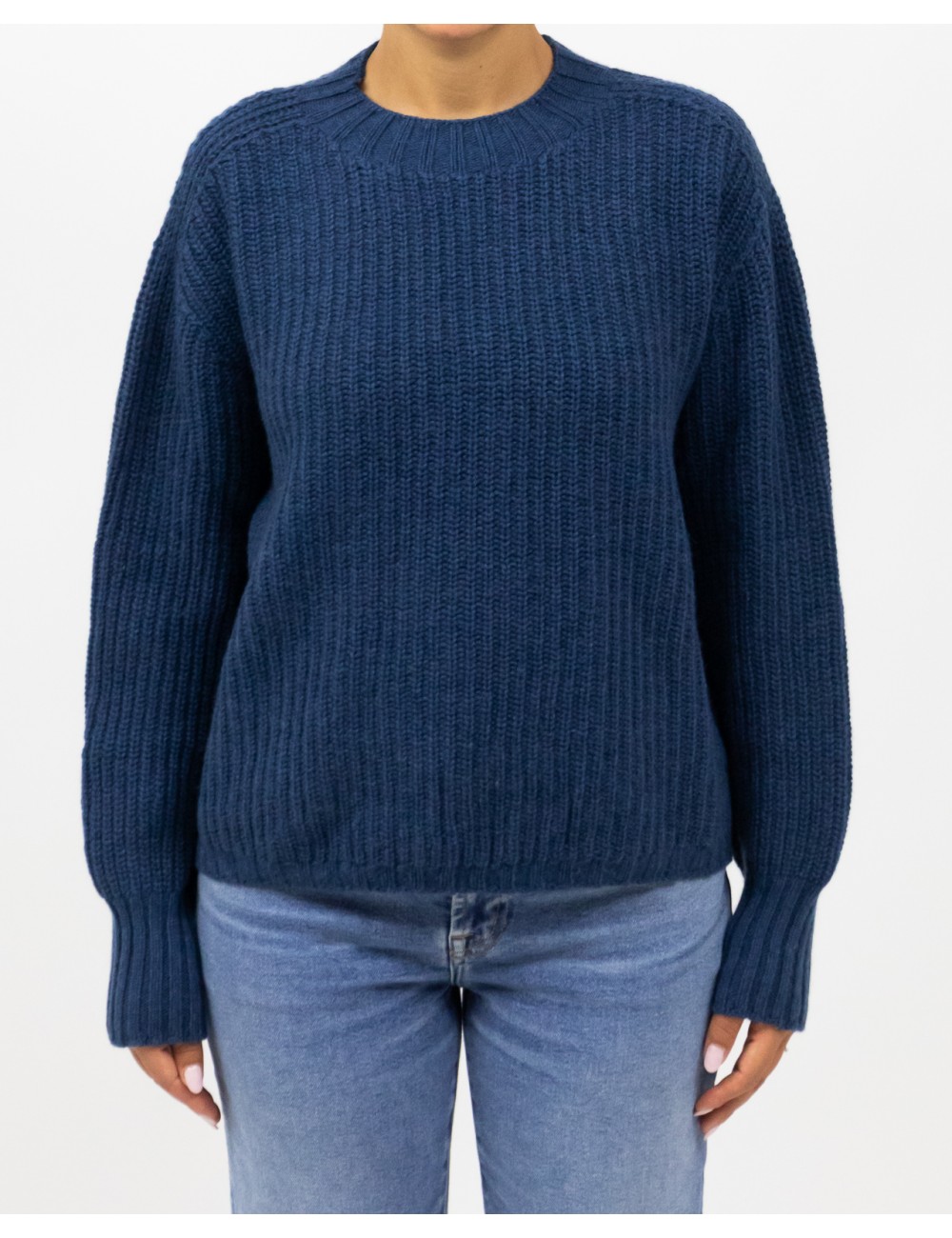 Aragona - Maglia Girocollo Cashmere Oceano Donna D3234TF 666 OCEANO I25