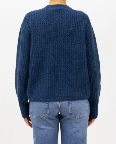 Aragona - Maglia Girocollo Cashmere Oceano Donna D3234TF 666 OCEANO I25