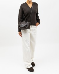 Aragona - Maglia Scollo V Cashmere Marrone Donna D3235TF 304 MARMOTTA I25