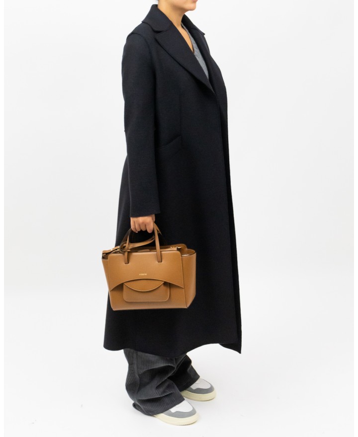 Harris Wharf - Women's Black Maxi Coat A1192MLK 199 BLACK I25