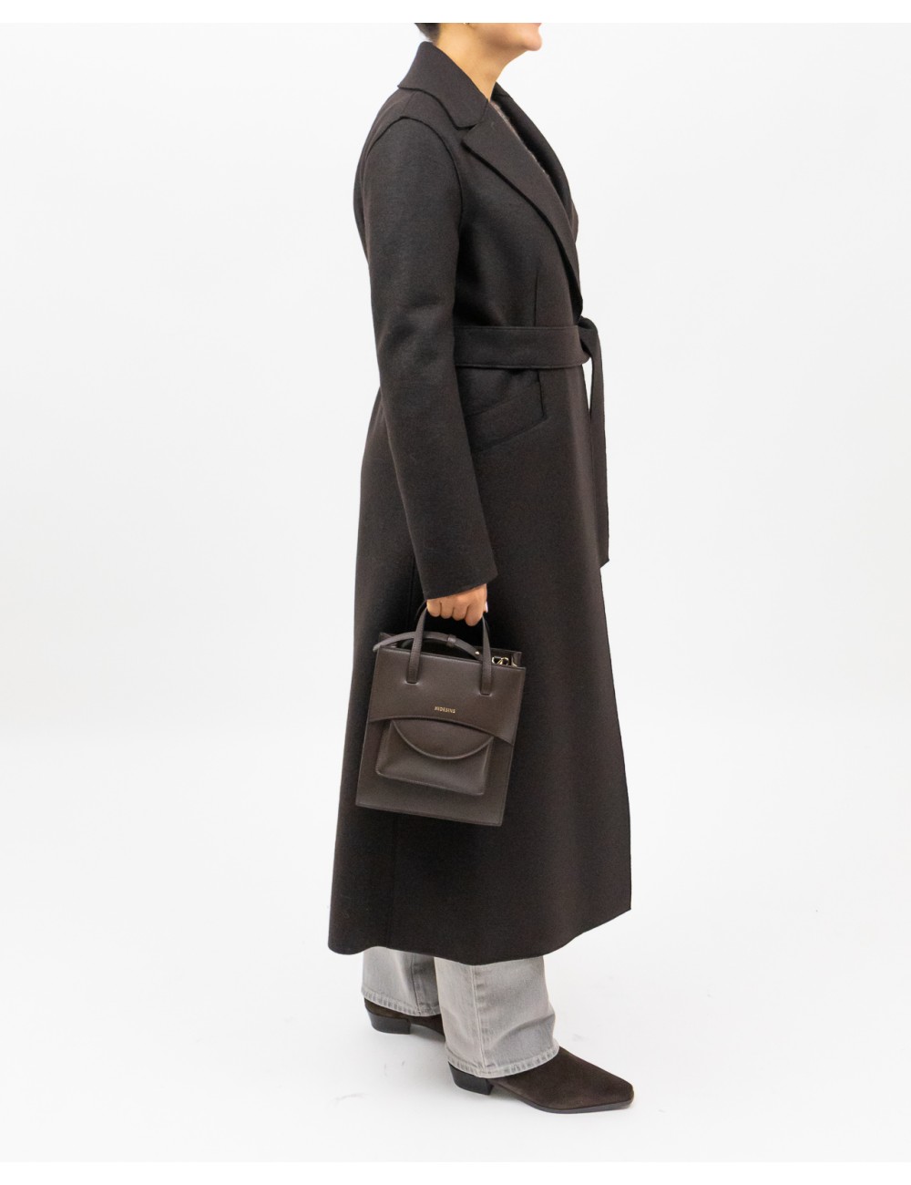 Harris Wharf - Cappotto Maxi Marrone Donna A1192MLK 451 BROWN I25