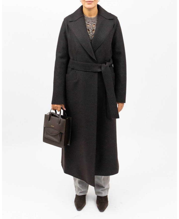 Harris Wharf - Cappotto Maxi Marrone Donna A1192MLK 451 BROWN I25