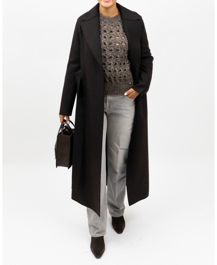 Harris Wharf - Cappotto Maxi Marrone Donna A1192MLK 451 BROWN I25