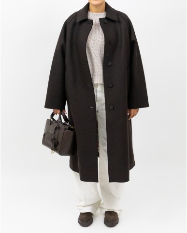 Harris Wharf - Cappotto Over Marrone Donna A1424MLK-P 451T BROW I25