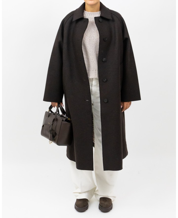 Harris Wharf - Cappotto Over Marrone Donna A1424MLK-P 451T BROW I25