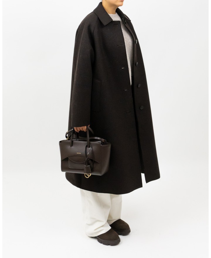 Harris Wharf - Cappotto Over Marrone Donna A1424MLK-P 451T BROW I25