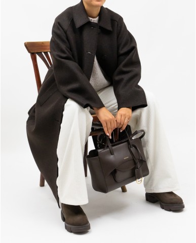 Harris Wharf - Cappotto Over Marrone Donna A1424MLK-P 451T BROW I25