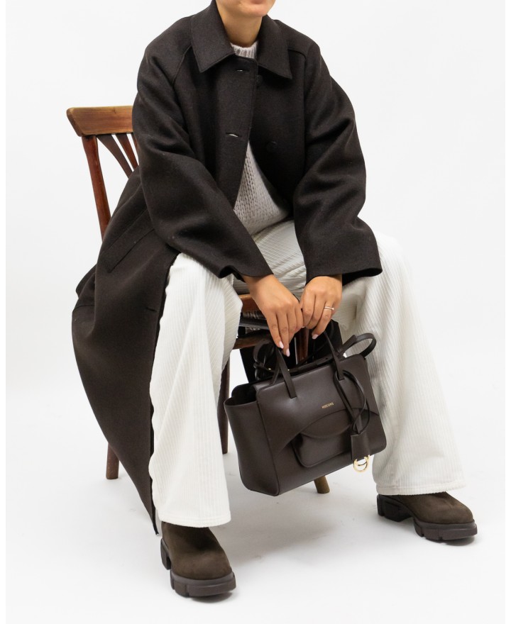 Harris Wharf - Cappotto Over Marrone Donna A1424MLK-P 451T BROW I25