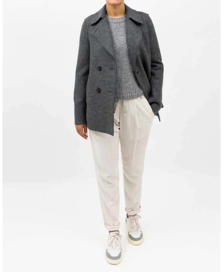 Harris Wharf - Peacot Corto Doppiopetto Grigio Donna A2211MLK 140 GRIGIO I25