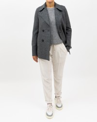 Harris Wharf - Peacot Corto Doppiopetto Grigio Donna A2211MLK 140 GRIGIO I25