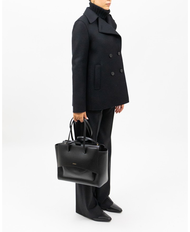 Harris Wharf - Peacot Corto Doppiopetto Nero Donna A2211MLK 199 NERO I25