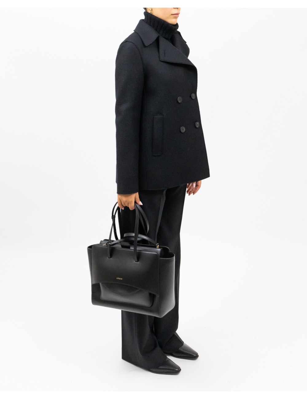 Harris Wharf - Peacot Corto Doppiopetto Nero Donna A2211MLK 199 NERO I25